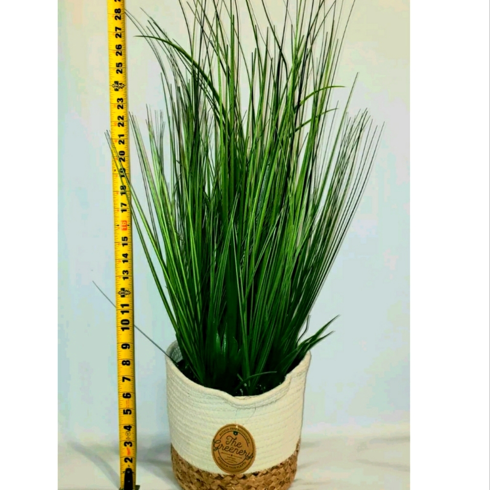 POTTED FAUX SEA GRASS PLANT IN TRENDY FABRICS POT